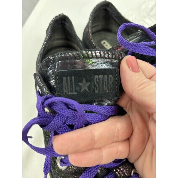 Converse All-Stars Black Multicolor Shimmer Womens 8 Low Top Lace Up Metallic - Picture 8 of 11